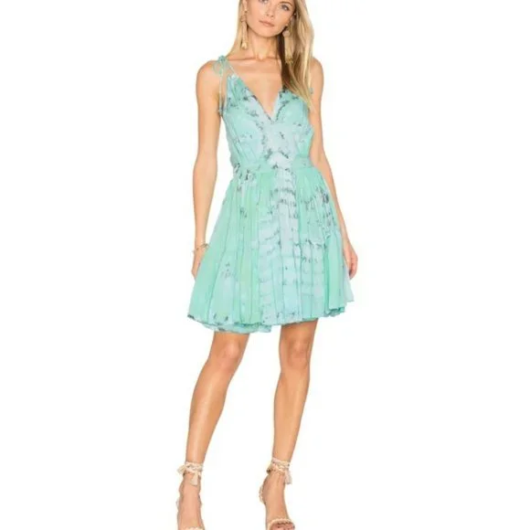 Tiare Hawaii x Revolve Geo Mini Dress Aqua & Grey Tie Dye One Size - Picture 5 of 8